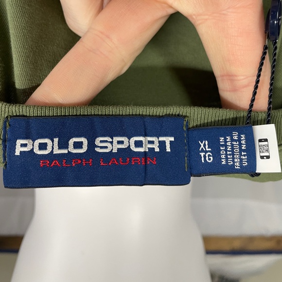 NWT XL Polo Ralph Lauren Crewneck Graphic T-shirt Polo Sport Olive Green - Picture 5 of 6